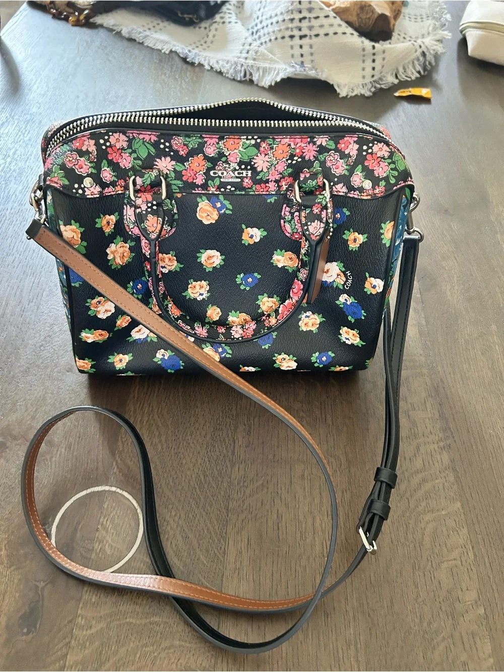 Coach mini Bennett satchel in floral print mix coated canvas